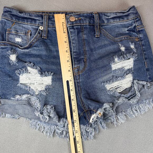Mossimo Supply Co Jean Shorts Womens 6 High Rise Distressed Frayed Hem Denim - Picture 5 of 11